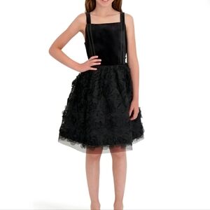 Kensie Girl's Black Velvet Strappy Elegant Dress Size 8